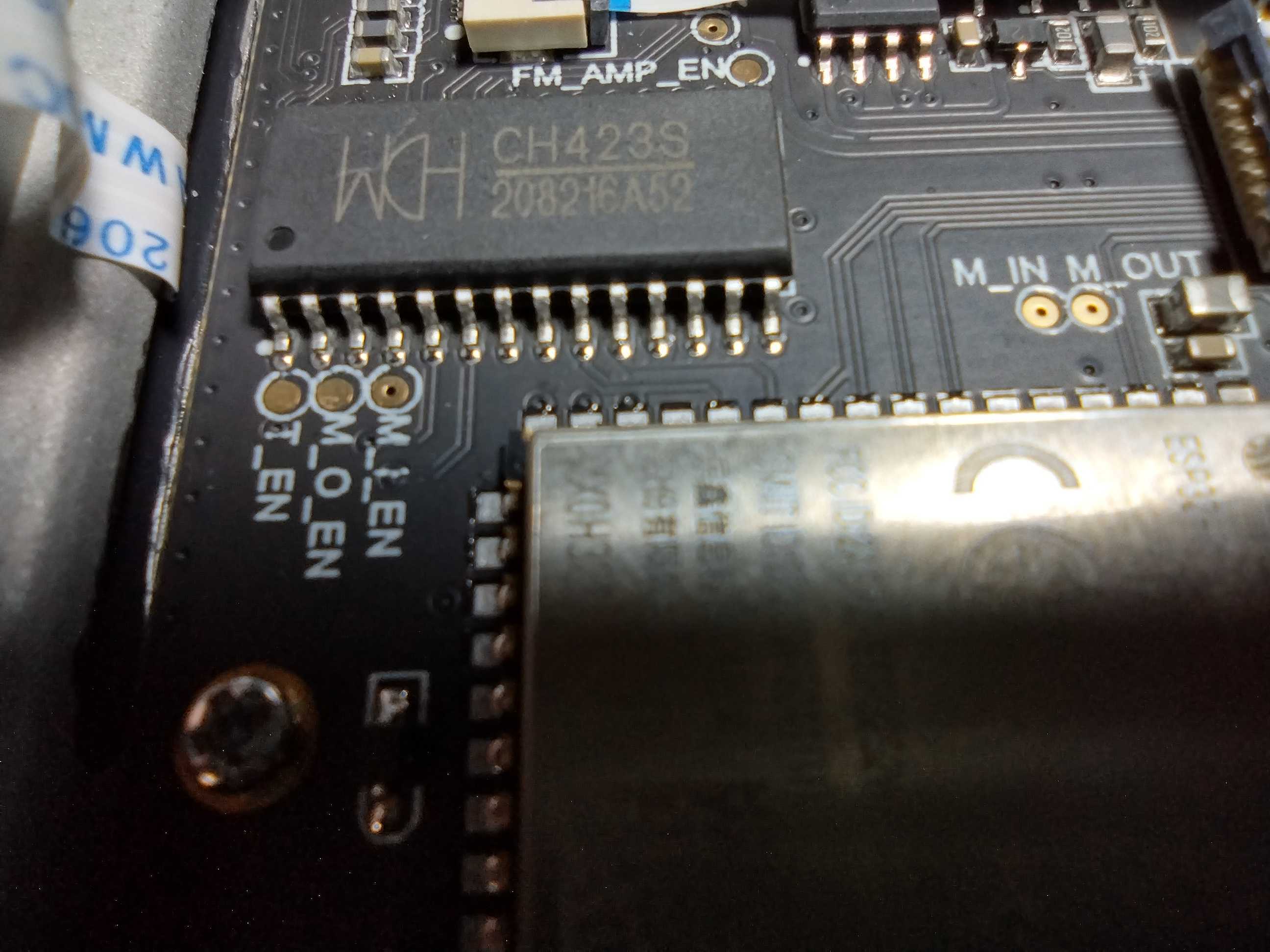 Close up of the chip above the ESP32